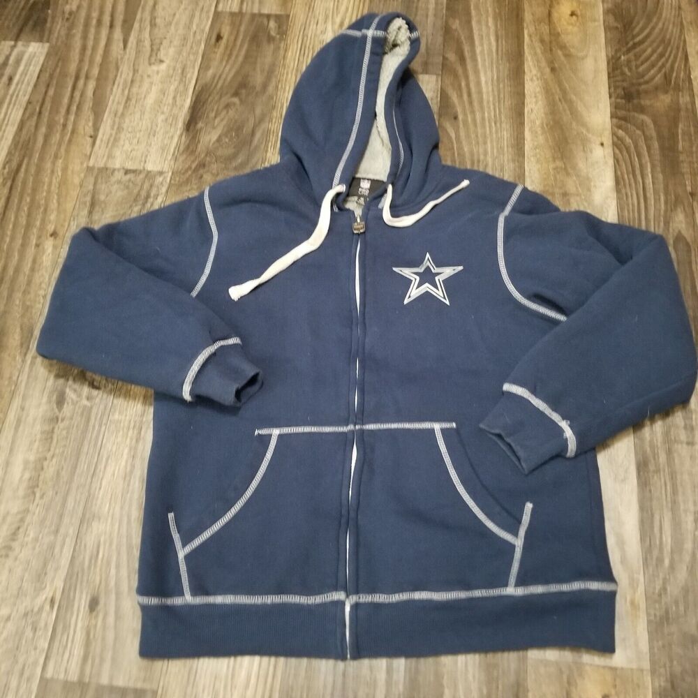 Dallas‎ Cowboys Hoodie Medium Pro Line Blue Full Zip 1960 Cotton Football NFL